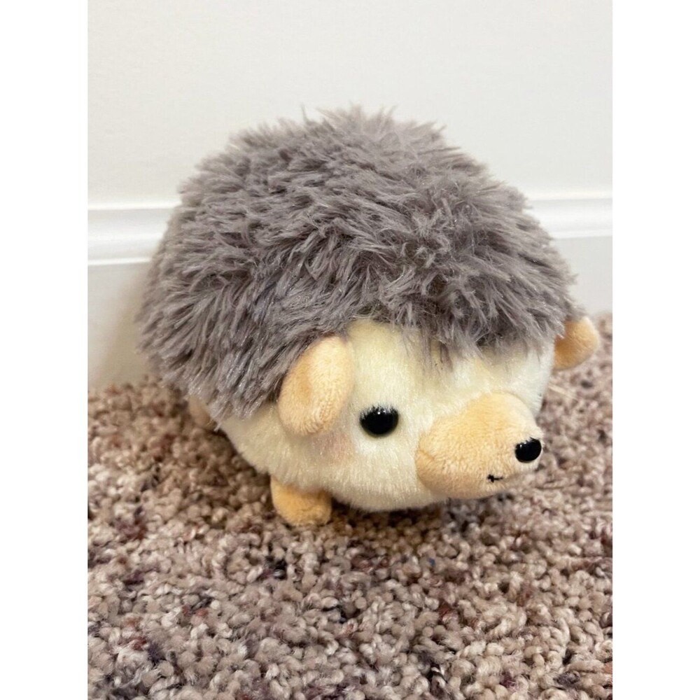 Amuse Hedgehog Plush Stuffed Animal Kawaii Gray Cream Small Soft Toy Japan Style